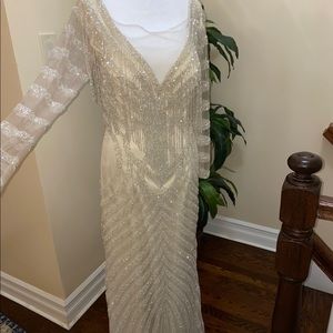 Off white fully beaded dress